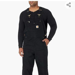 NWT Carhartt Men's Relaxed Fit Duck Bib Overall, Black, 40 x 28
